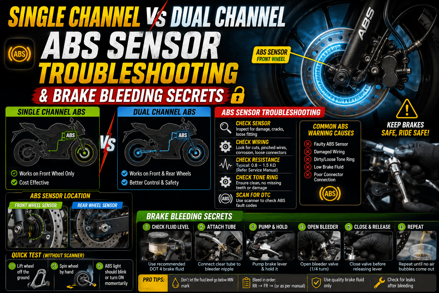 Single Channel vs Dual Channel ABS Sensor Troubleshooting & Brake Bleeding Secrets